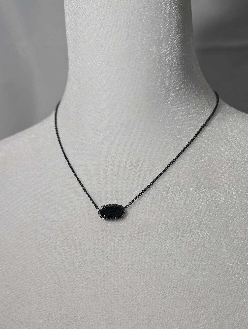 Kendra Scott Black Oval Pendant Necklace